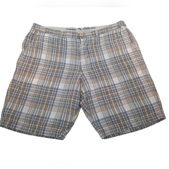 Tommy‎ Bahama Plaid Linen Shorts Size 36 Men's - Picture 1 of 9